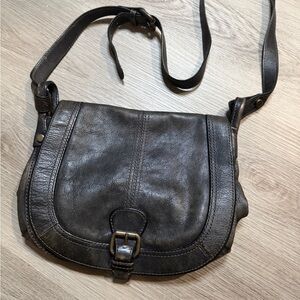 Vintage Elegant Black Leather Shoulder Bag